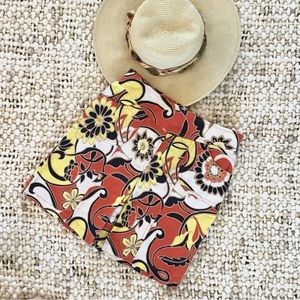 Ann Taylor Floral Orange/Yellow Skirt, Size 2P EUC